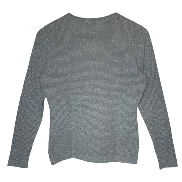 Harcour Equestrian Fitted Long Sleeve Textured Top Gray size Large - Picture 4 of 5